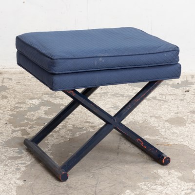 Lot 267 - Blue Painted Upholstered Bench