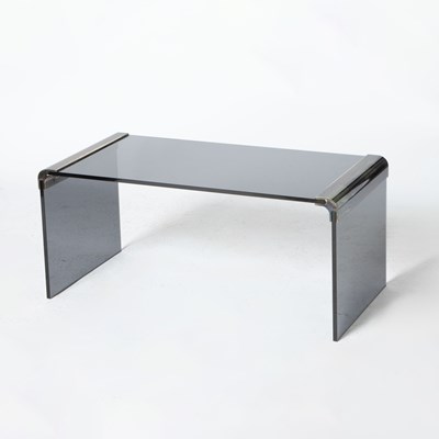 Lot 287 - Dark Glass and Metal Low Table