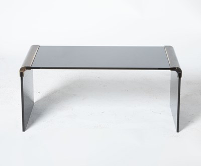 Lot 287 - Dark Glass and Metal Low Table
