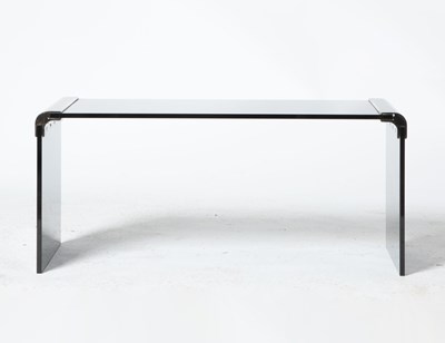 Lot 287 - Dark Glass and Metal Low Table