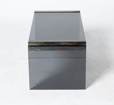 Lot 287 - Dark Glass and Metal Low Table