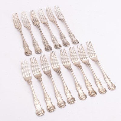 Lot 294 - Set of Thirteen Sterling Silver Forks