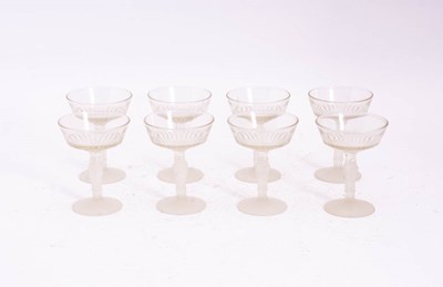 Lot 298 - Set of Eight Frosted Glass Stemware