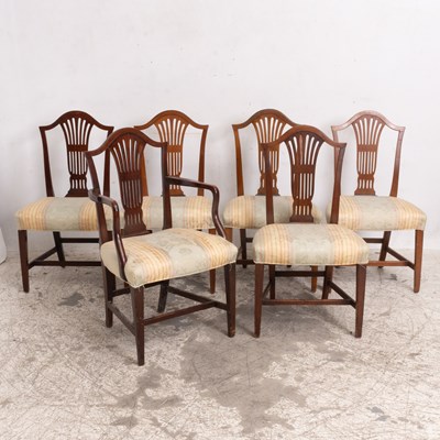 Lot 314 - Set of Six Upholstered Georgian Style Dining Chairs