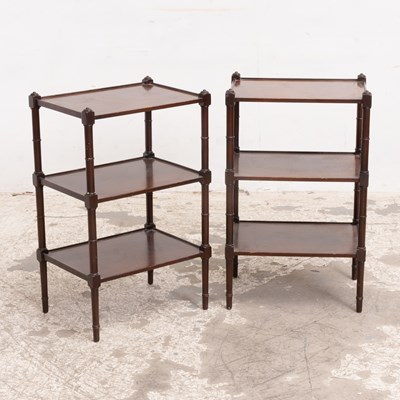 Lot 317 - Pair of Mahogany Three-Tier Side Tables