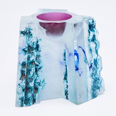 Lot 249 - Richard Morrell Cast, Cut and Polished Glass Vessel Titled "Bowl for a Lost Heart"