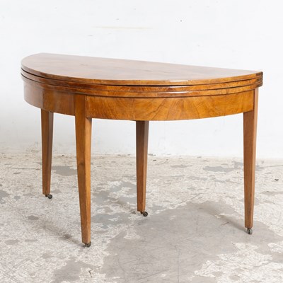 Lot 323 - Fold-Over Demilune Card Table