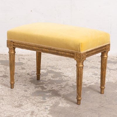 Lot 329 - Louis XVI Style Painted Upholstered Bench