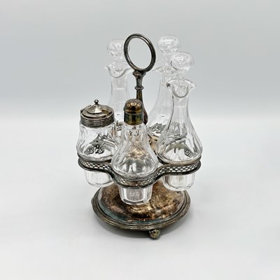 Lot 38 - Christofle Silver Plate and Glass Cruet Frame