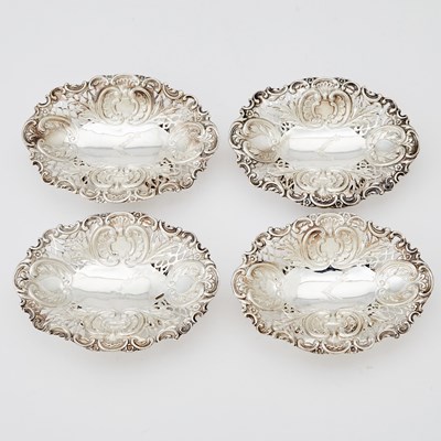 Lot 44 - Set of Four Victorian Sterling Silver Sweetmeat Dishes