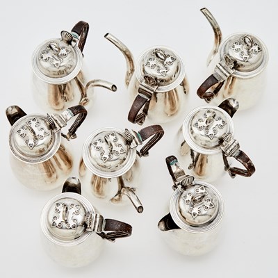 Lot 46 - Four George VI Sterling Silver Café au Lait Sets