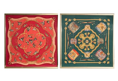 Lot 232 - Two Framed Hermès Silk Scarves