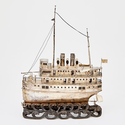 Lot 45 - Chinese Silver Model of a Riverboat