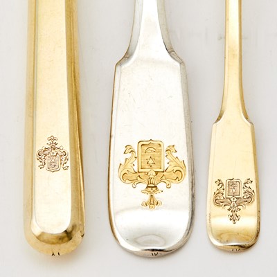 Lot 53 - Russian Silver and Silver-Gilt Flatware Service