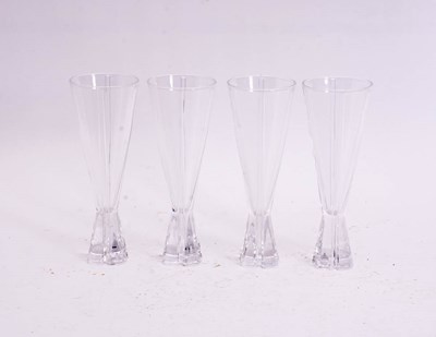 Lot 343 - Set of Four Fluted Champagne Glasses