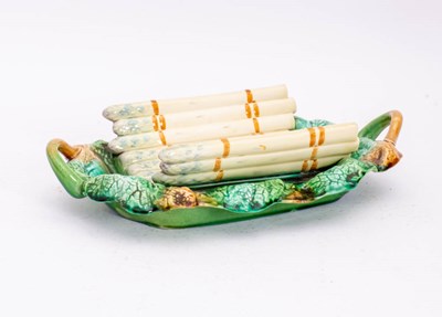 Lot 344 - French Majolica Asparagus Serving Platter