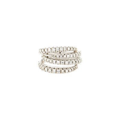 Lot 1164 - Four Row White Gold and Diamond Ring