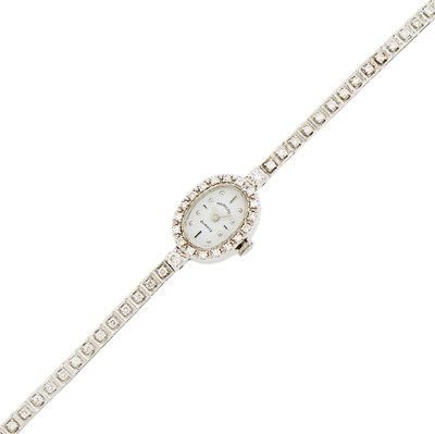 Lot 1189 - Hamilton White Gold and Diamond Wristwatch