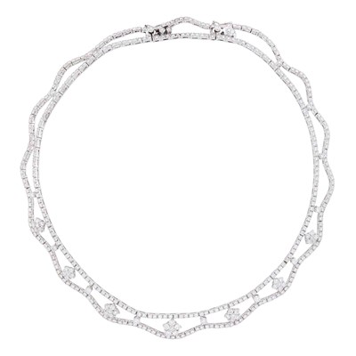 Lot 131 - White Gold and Diamond Necklace