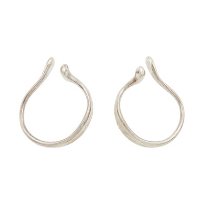 Lot 1208 - Pair of Silver Hoop Ear Cuffs, Tiffany & Co., Elsa Peretti