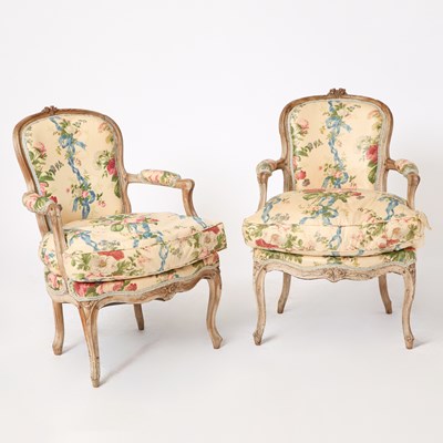 Lot 115 - Pair of Louis XV Beechwood Fauteuils