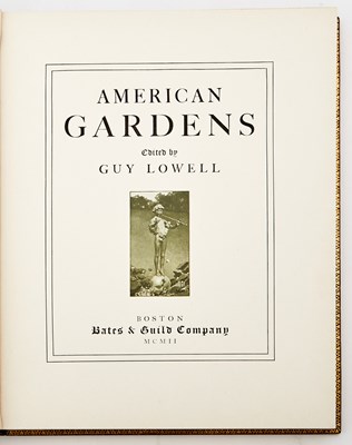 Lot 90 - A finely bound copy of Guy Lowell's "American Gardens," along with a reading copy