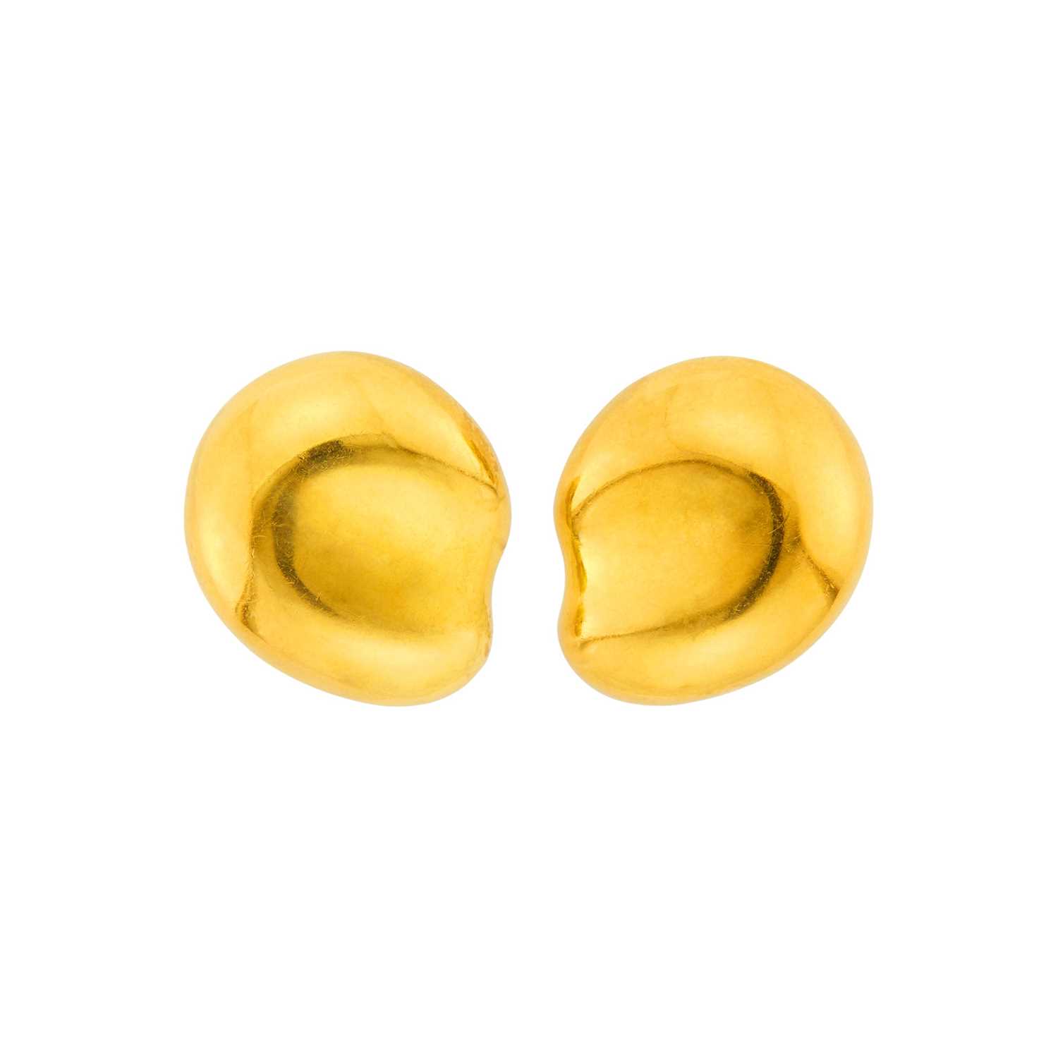 Lot 16 - Tiffany & Co., Elsa Peretti Pair of Gold 'Thumbprint' Earclips
