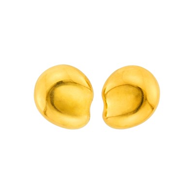 Lot 16 - Tiffany & Co., Elsa Peretti Pair of Gold 'Thumbprint' Earclips