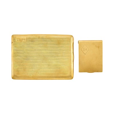 Lot 1298 - Gold Cigarette Case and Matchstick Case