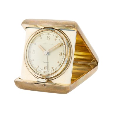 Lot 1308 - Tiffany & Co. Silver and Metal 8 Days Alarm Clock