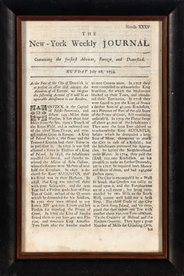 Lot 45 - Printed by John Peter Zenger