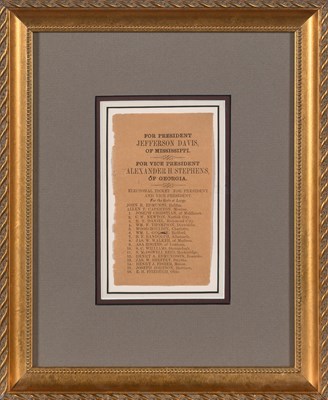 Lot 13 - A Confederate ballot for an uncontested election