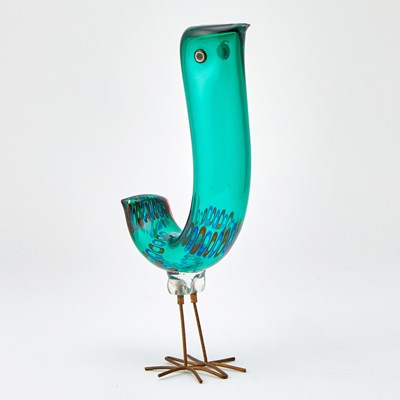 Lot 363 - Alessandro Pianon for Vetreria Vistosi Mid-Century Modern Blown Glass and Copper Pulcino Bird