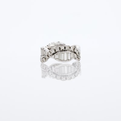 Lot 1204 - Platinum and Diamond Band Ring