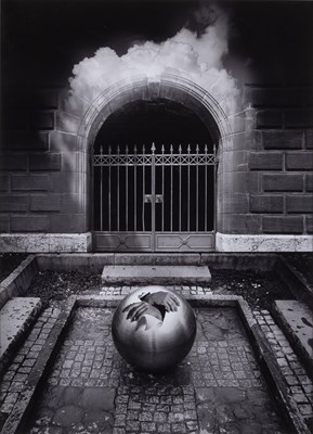 Lot 86 - Jerry Uelsmann, Untitled [(Hands emerging from sphere], 1983