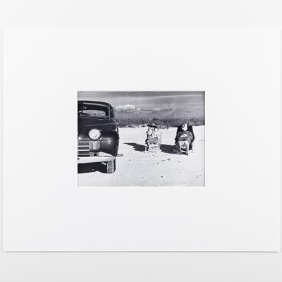 Lot 95 - Marion Post Wolcott, Winter tourists relaxing on beach near trailer park, Sarasota Fla. 1939