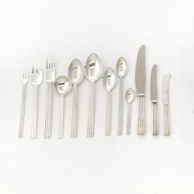 Lot Georg Jensen Sterling Silver “Bernadotte” Pattern Flatware Serivice