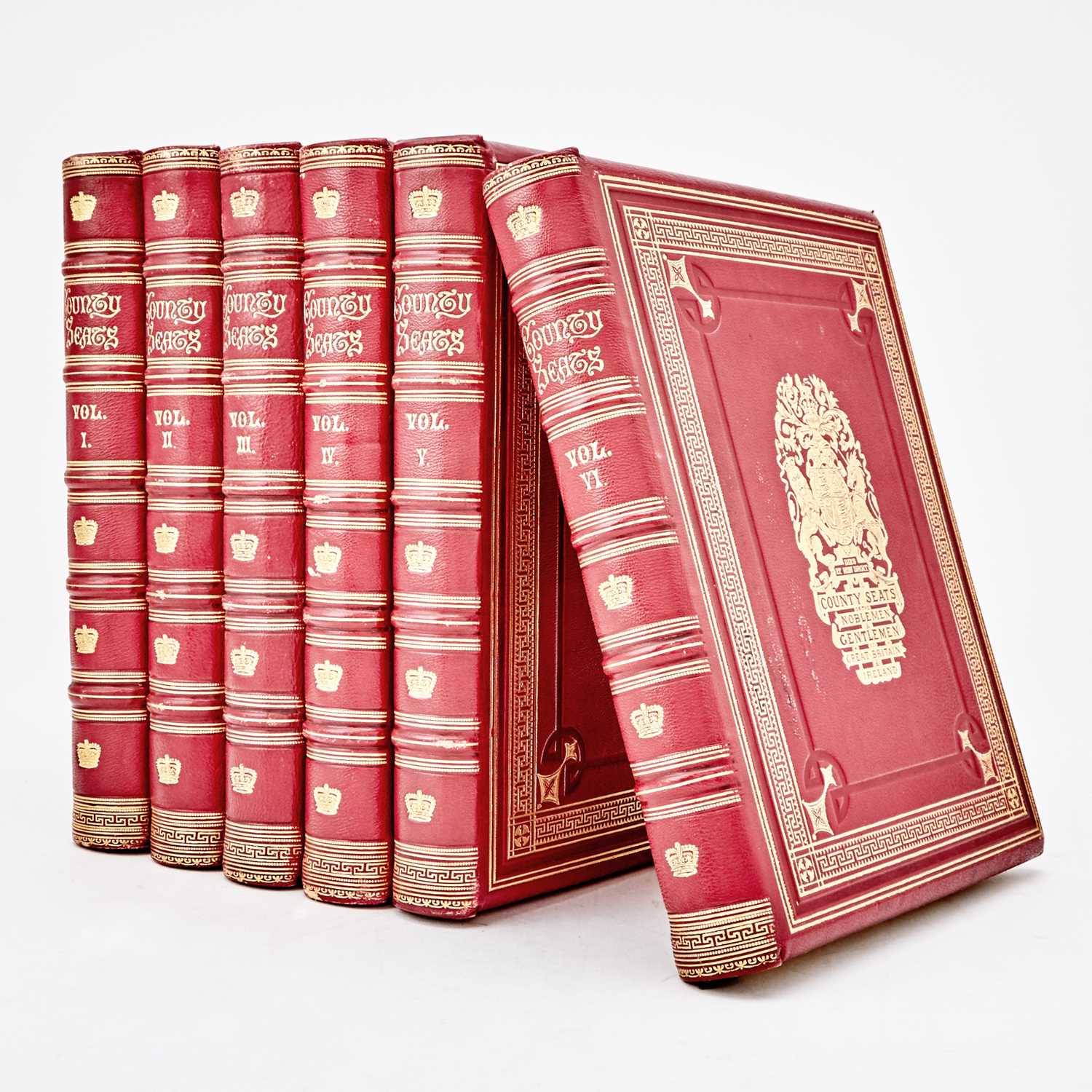 Lot 86 - A color-illustrated set of books about English country houses, in a deluxe binding