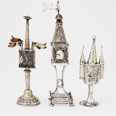 Lot 148 - Three Continental Silver Spice Towers