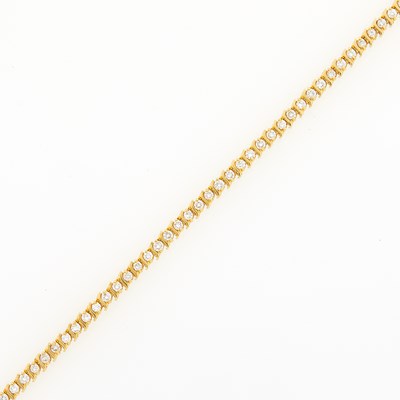 Lot 1066 - Gold and Diamond Bracelet