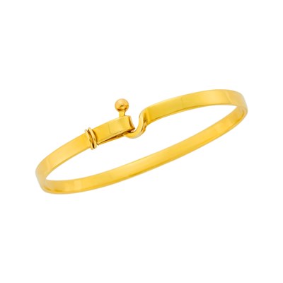 Lot 2 - Tiffany & Co. Gold 'Hook & Eye' Bangle Bracelet