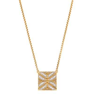 Lot 1038 - John Hardy Two-Color Gold and Diamond Pendant-Necklace