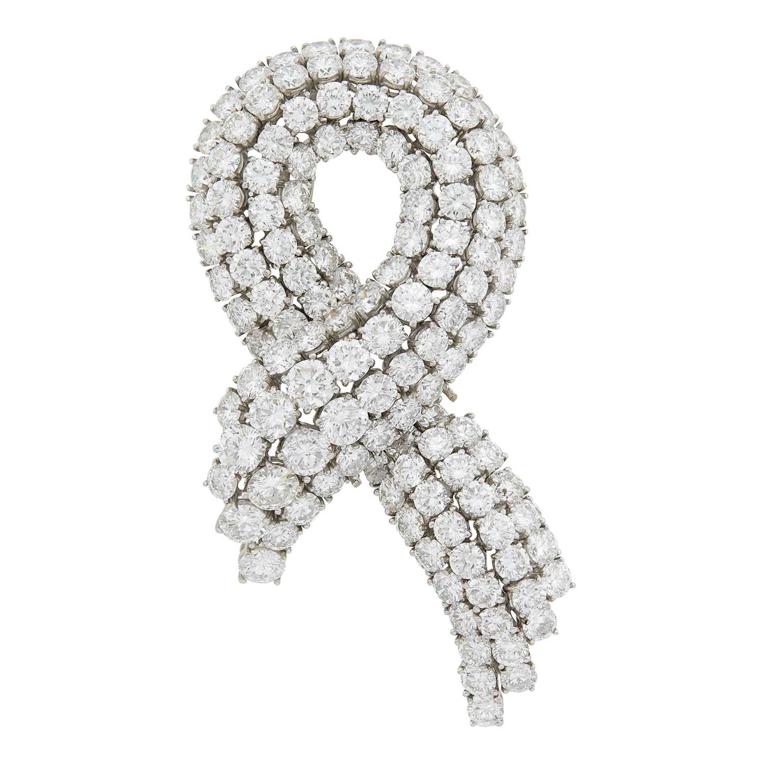 Lot 156 - White Gold and Diamond Pendant-Brooch with Gold Brooch Frame and Chain Necklace