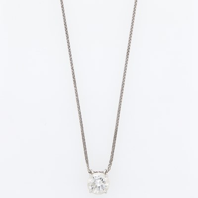 Lot 2012 - White Gold and Diamond Pendant-Necklace