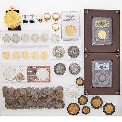 Lot 2035 - Group of United States Gold, Silver, Clad and Metal Coin Sets and Metal Jewelry