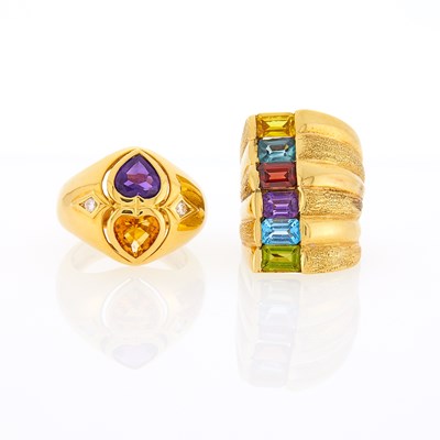 Lot 1052 - Two Gold and Gem-Set Rings