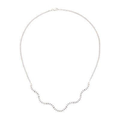 Lot 1326 - White Gold and Diamond Necklace