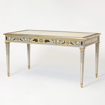 Lot 321 - Louis XVI Style Gilt-Bronze Mounted Eglomise Bureau Plat