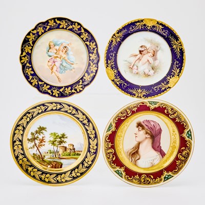 Lot 193 - Group of Four Continental Porcelain Cabinet Plates