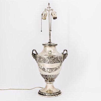 Lot 624 - Silver Plated Table Lamp